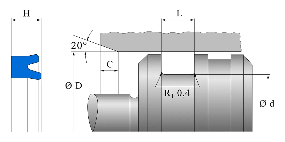 Piston Seal U-Cup PU 45X35X6X7 K23 - تصویر 2