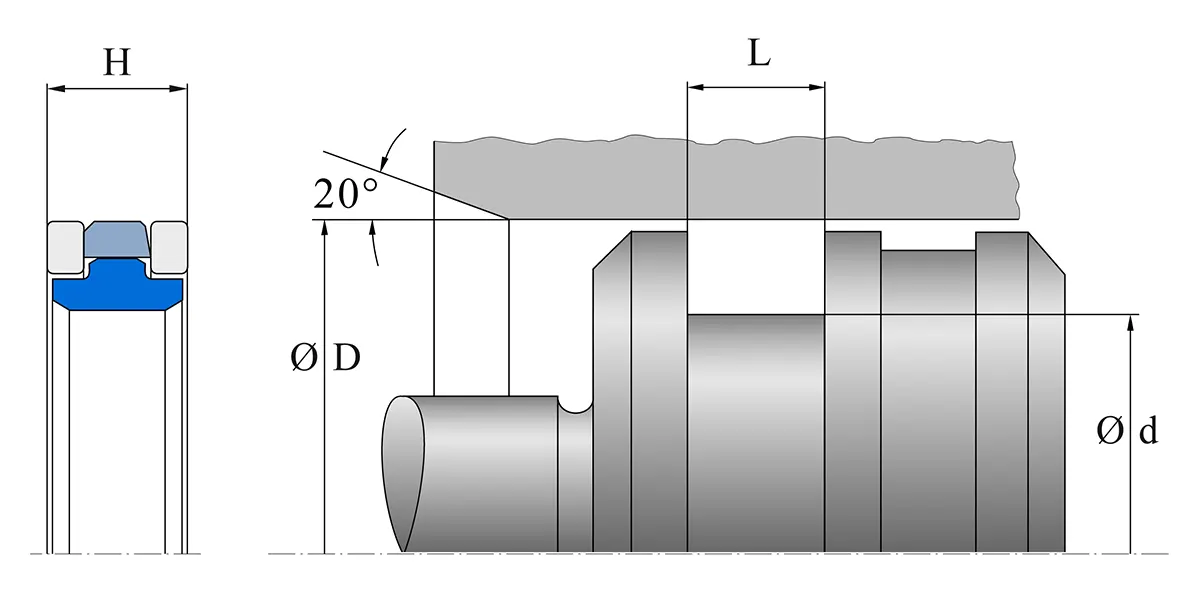 Piston Seal PU + NBR+ POM 140X117X15X16 Polypac - تصویر 2